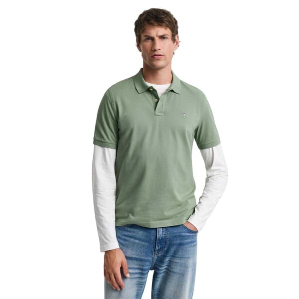 Gant Herr Enfärgad Regular Pikétröja L Grön Green L
