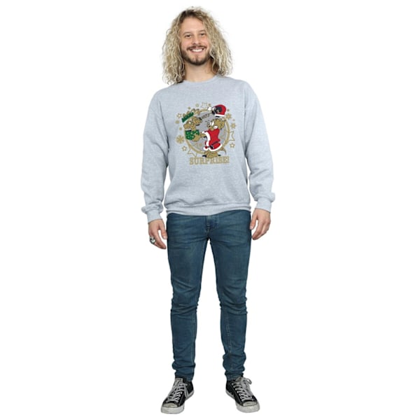 Tom And Jerry Jultröja Herr Överraskning Sweatshirt XL Sports Grey Sports Grey XL