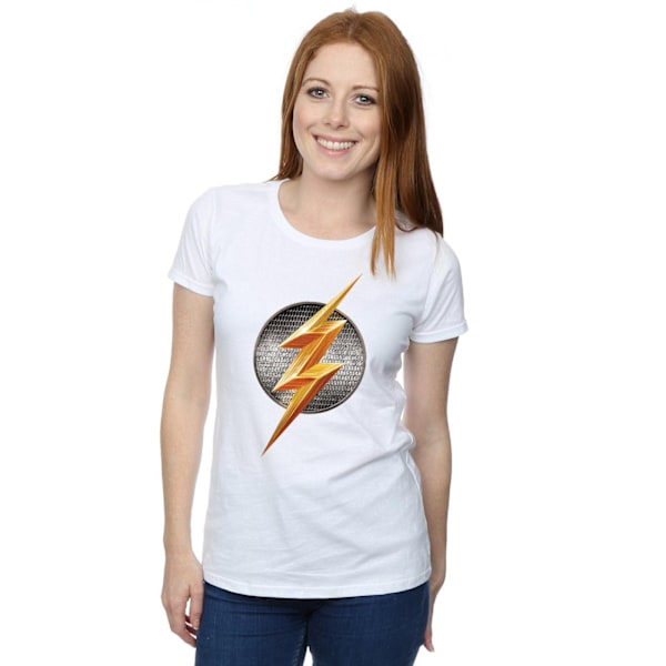 The Flash Dam/Kvinnor Logotyp Bomull T-shirt M Vit White M