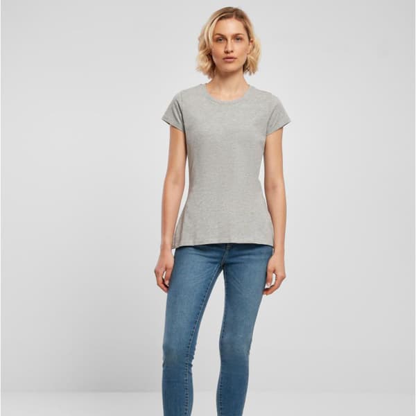Build Your Brand Dam T-shirt Basic Heather Grey Strl S Heather Grey S