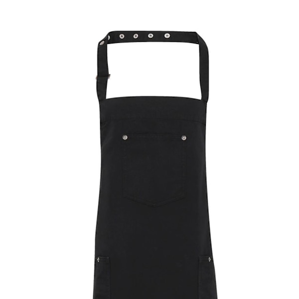 Premier Unisex Chino Bomull Haklappsförkläde En Storlek Svart Black One Size