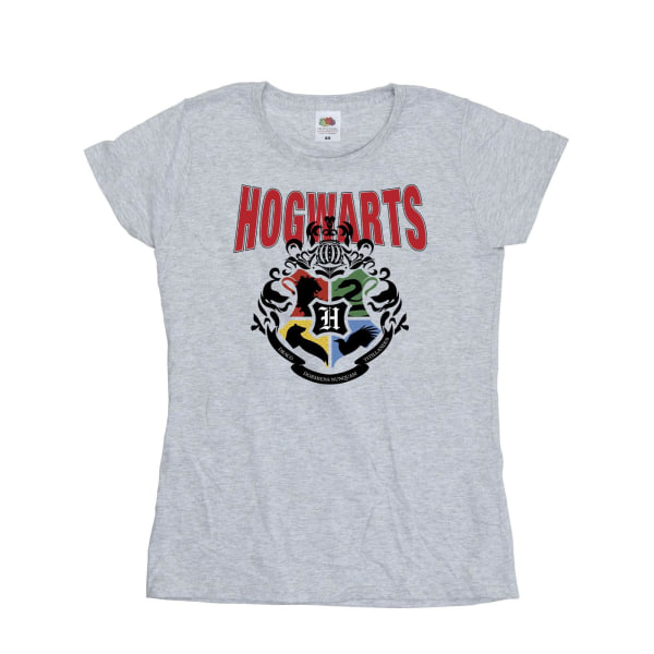 Harry Potter Dam/Kvinnor Hogwarts Emblem Bomull T-shirt S Spo Sports Grey S