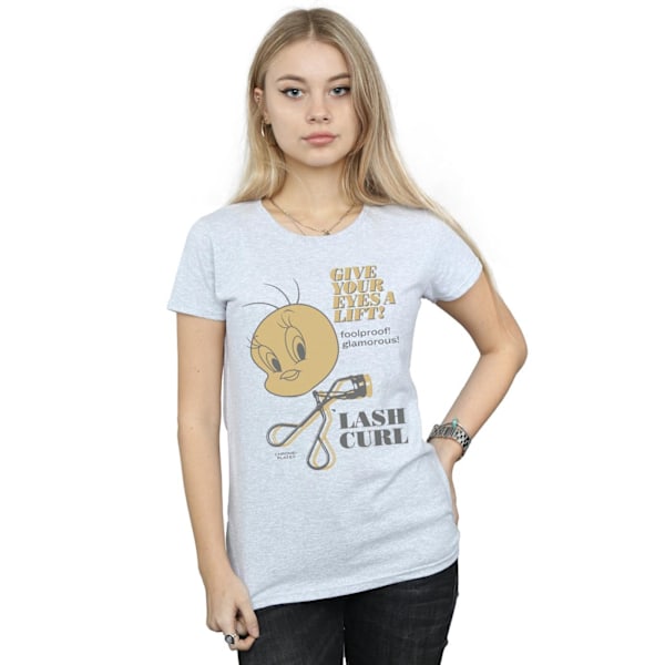 Looney Tunes Dam/Damer Tweety Pie Lash Curl Bomull T-shirt Sports Grey L