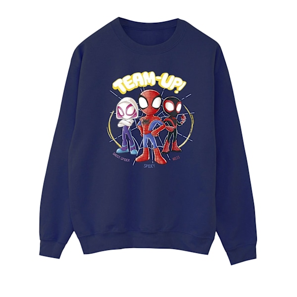 Marvel Dam/Kvinnor Spidey Och Hans Fantastiska Vänner Skiss Sweatshirt Navy Blue 4XL