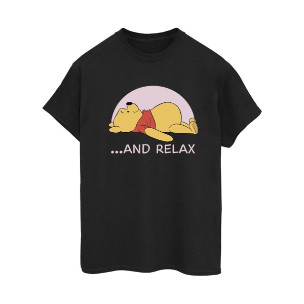 Disney Dam/Damer Winnie The Pooh Relax Bomull Boyfriend T-Shirt XL Svart Black XL
