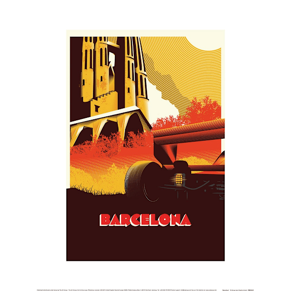 Zoom Barcelona Formula 1 Poster 80cm x 60cm Gul/Röd Yellow/Red 80cm x 60cm