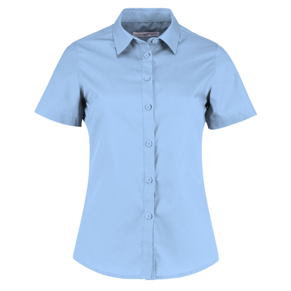 Kustom Kit Dam/Damer Poplin Skräddarsydd Kortärmad Skjorta 20 Light Blue 20 UK