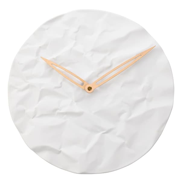 Interval Porslin Vit Väggklocka 32cm - Skrynklig Textur En White One Size
