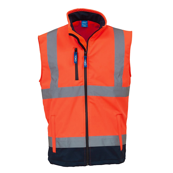 Yoko Hi Vis Softshell Väst / Arbetskläder (2-pack) M Hi Vis Orange/Navy M