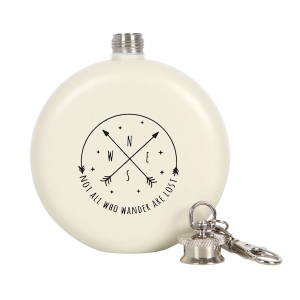 Something Different Happy Camper Hip Flask One Size Vit White One Size