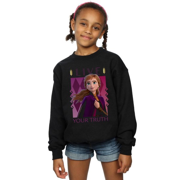 Disney Girls Frozen 2 Anna Live Your Truth Sweatshirt 12-13 Ja Black 12-13 Years