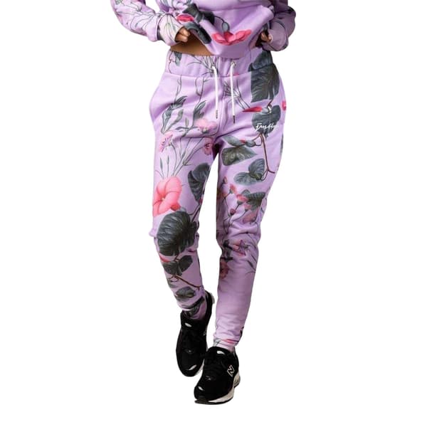 Hype Dam Vävd Scribble Lätta Avsmalnande Joggers 4 Lilac 4 UK