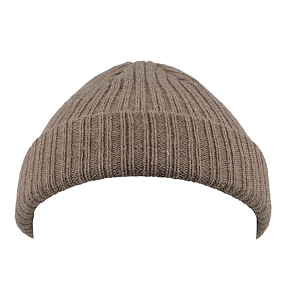 Atlantis Unisex Docker Short Beanie Med Uppvik En Storlek Dove Dove Grey Melange One Size