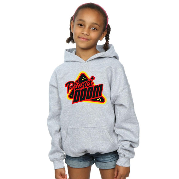 Ready Player One Girls Planet Doom Logo Hoodie 12-13 år Spor Sports Grey 12-13 Years