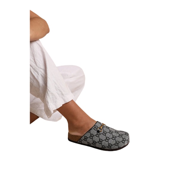 Var är det ifrån Dam/Dam Dublin Faux Läder Öppen Rygg Loafers Grey 3 UK