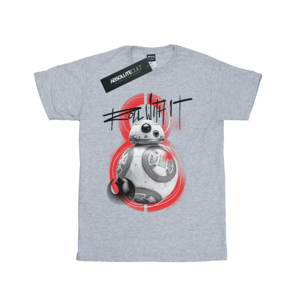 Star Wars Girls The Last Jedi BB-8 Roll With It T-shirt i bomull Sports Grey 12-13 Years
