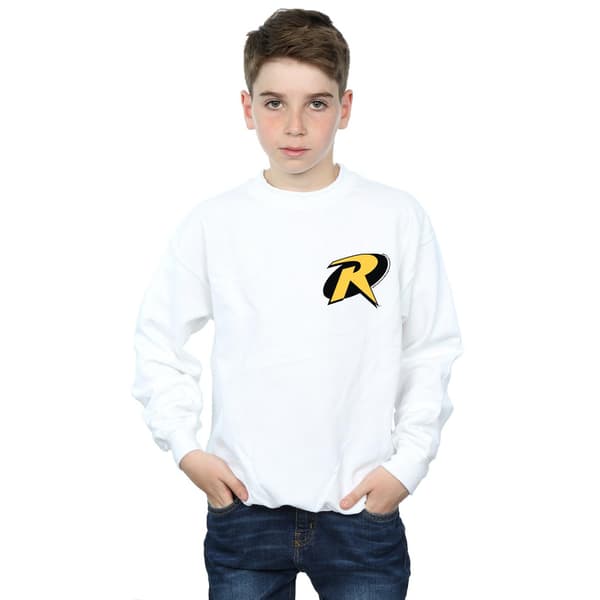 DC Comics Pojkar Batman Robin Logotyp Tröja 7-8 År Vit White 7-8 Years