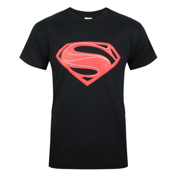 Superman Official Mens Man Of Steel Röd Logotyp T-shirt S Svart Black S