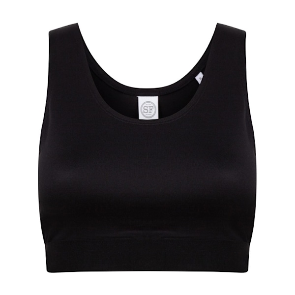 Skinni Fit Dam/Kvinnors Fashion Sleeveless Crop Top L Svart Black L