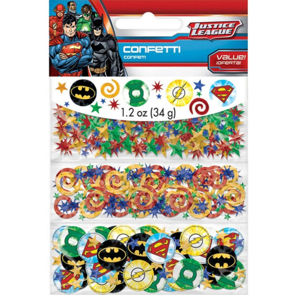 Justice League Triple Birthday Confetti En Storlek Flerfärgad Multicoloured One Size