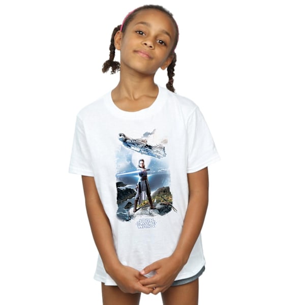 Star Wars: The Last Jedi Girls Rey Millennium Falcon Bomull T-S White 9-11 Years