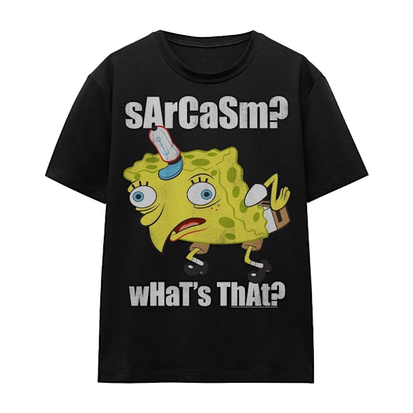 SvampBob Fyrkant Unisex Vuxen Sarkasm Meme T-Shirt XXL Svart Black XXL