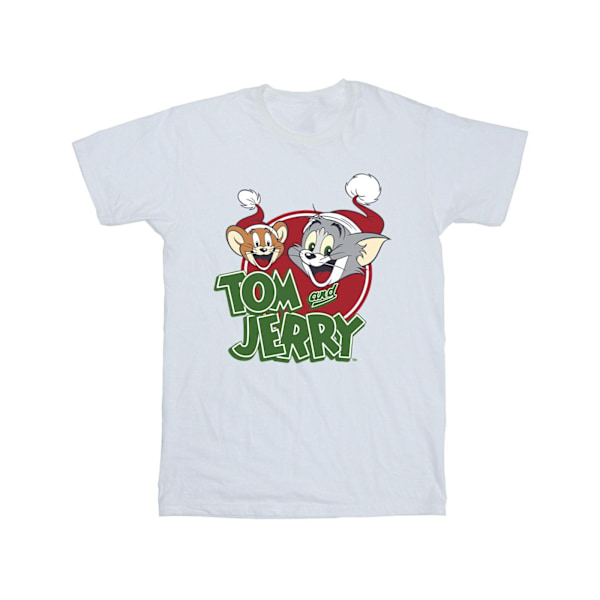 Tom Och Jerry Pojkar Julmössa Logotyp T-shirt 9-11 År Vit White 9-11 Years