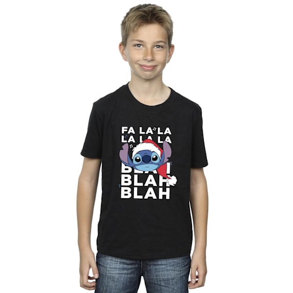 Disney Boys Lilo And Stitch Jul Blah Blah Blah T-Shirt 12 Black 12-13 Years