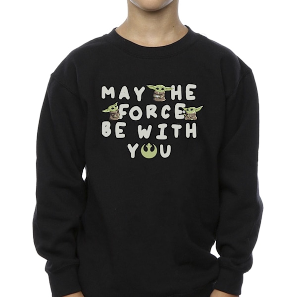 Star Wars Boys The Mandalorian Grogu May The Force Be With You Black 7-8 Years
