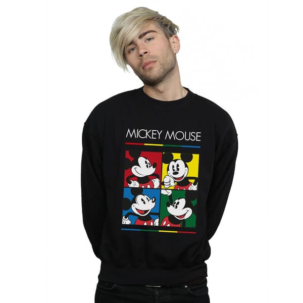 Disney Herr Mickey Mouse Square Colour Sweatshirt M Svart Black M