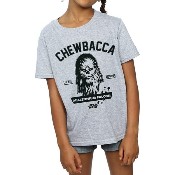 Star Wars Girls Collegiate Chewbacca T-shirt 5-6 år Sport G Sports Grey 5-6 Years
