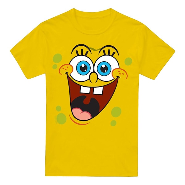 SvampBob Fyrkant Herr T-shirt med Förvånat Ansikte 4XL Gul Yellow 4XL