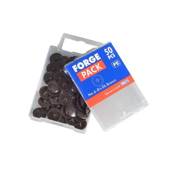 Forgefix Pozi-kompatibelt täcklock mörkbrunt, Forge Pack 50 Mu Multi Colour Dark Brown, Forge Pack 50