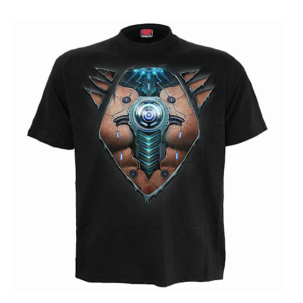 Spiral Direct Unisex Adult Cyber Skin T-Shirt M Svart Black M