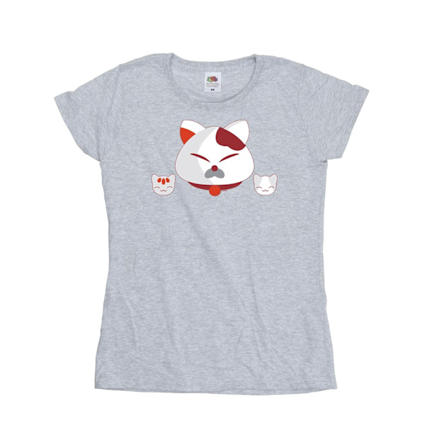 Disney Dam/Kvinnor Big Hero 6 Baymax Katthuvuden Bomull T-shirt Sports Grey XXL
