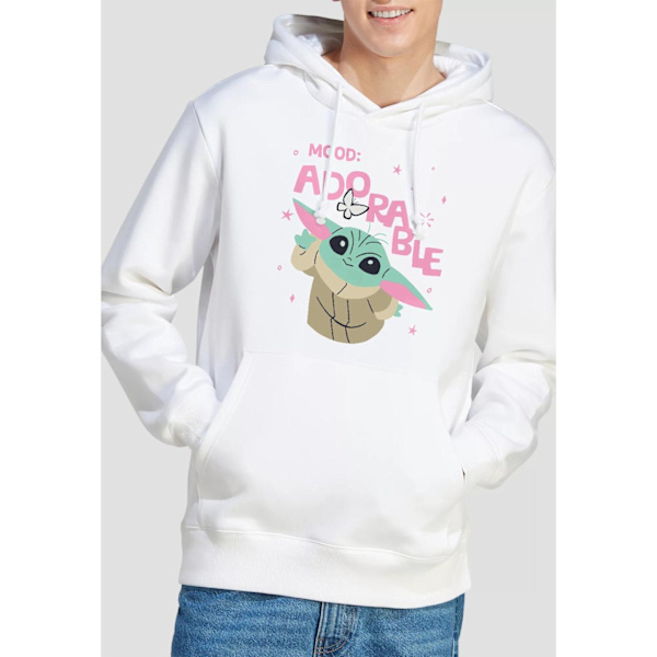 Star Wars: The Mandalorian Herr Mood Bedårande Grogu Hoodie S Wh White S
