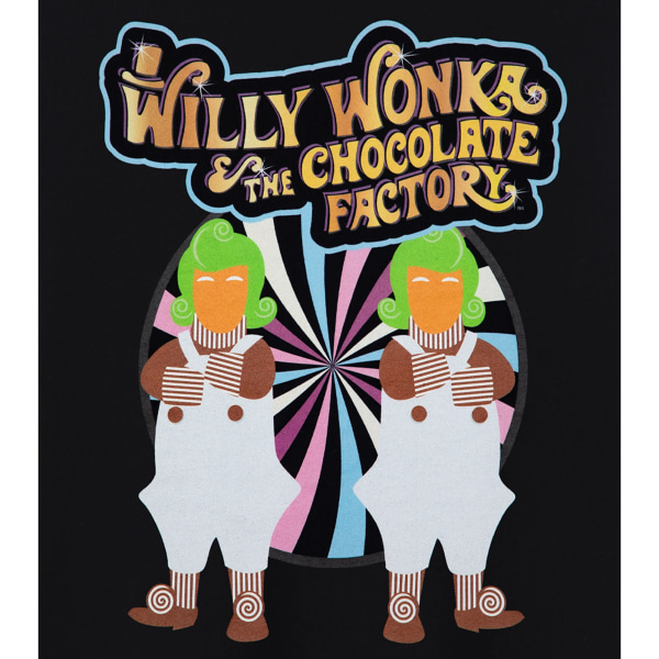 Willy Wonka & The Chocolate Factory T-shirt med korta ärmar för män Black XXL