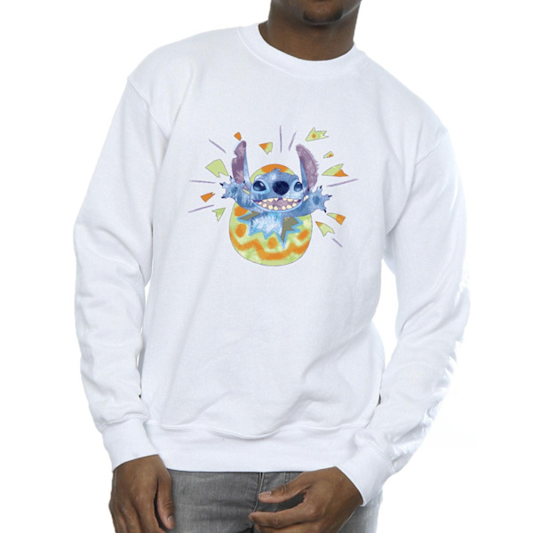 Disney Herr Lilo & Stitch Cracking Egg Sweatshirt S Vit White S