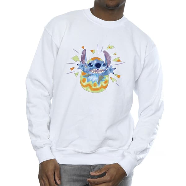 Disney Herr Lilo & Stitch Cracking Egg Sweatshirt XL Vit White XL