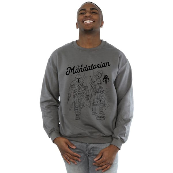 Star Wars Herr The Mandalorian Hunter Profil Sweatshirt M Char Charcoal M