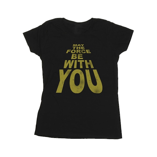 Star Wars Dam/Damer May The Force Be With You Bomull T-Shir Black L