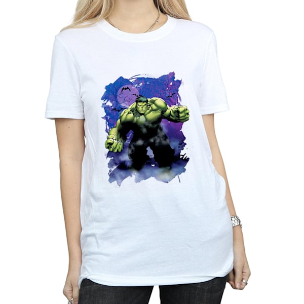 Marvel Dam/Damer Hulk Halloween Spökig Skog Bomull Pojkvän White L