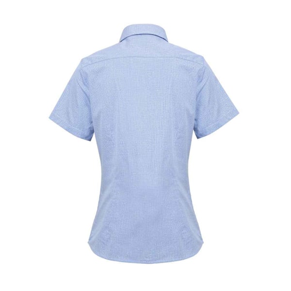 Premier Dam/Dam Microcheck Kortärmad Bomullsskjorta XL L Light Blue/White XL