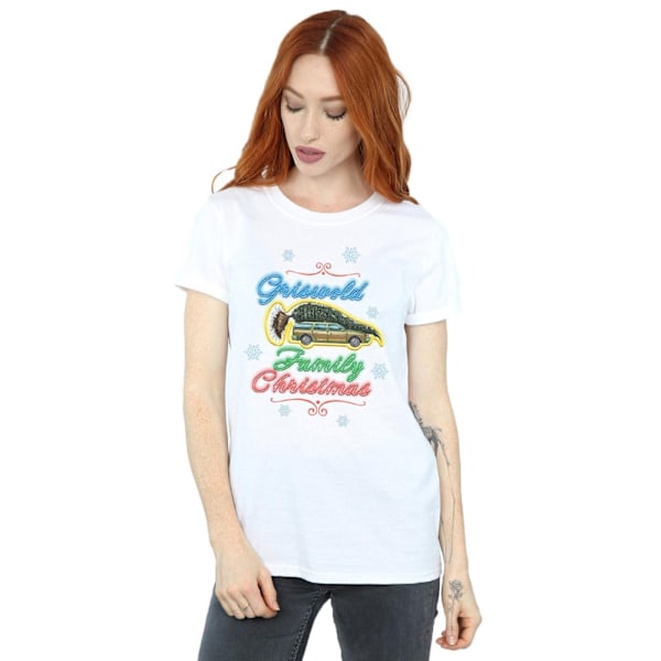 National Lampoon's Christmas Vacation Dam/Damer Griswold Familj Jul Bomull Boyfriend T-Shirt XL Vit White XL