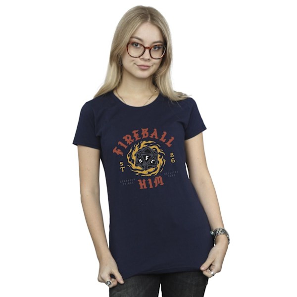 Netflix Dam/Kvinnor Stranger Things Fireball Dice 86 Bomull T-shirt Navy Blue M