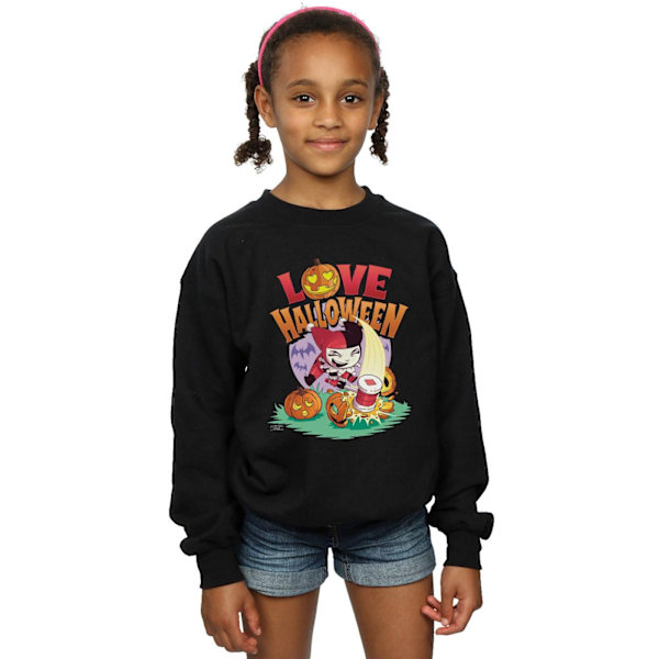 DC Comics Girls Super Friends Harley Quinn Love Halloween Sweatshirt Black 7-8 Years