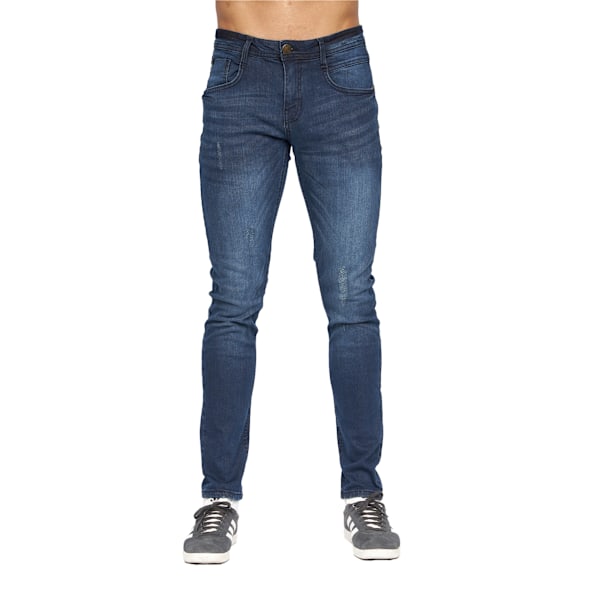 Duck and Cover Herr Tranfold Slim Jeans 36R Mörk Tvättad Dark Wash 36R