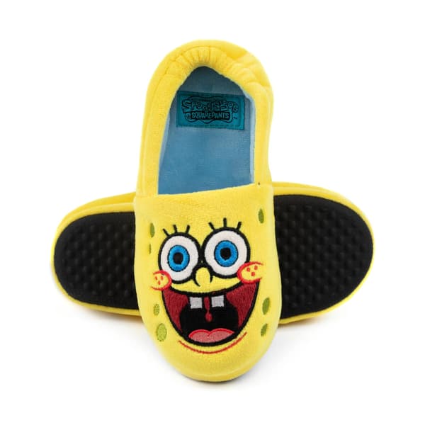 SpongeBob SquarePants Barnens/Barn Ansikte Tofflor 2 UK Gul/ Yellow/Blue 2 UK
