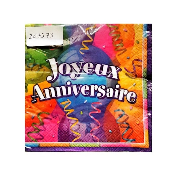 Unika festliga Happy Birthday engångsservetter (16-pack) En Multicoloured One Size
