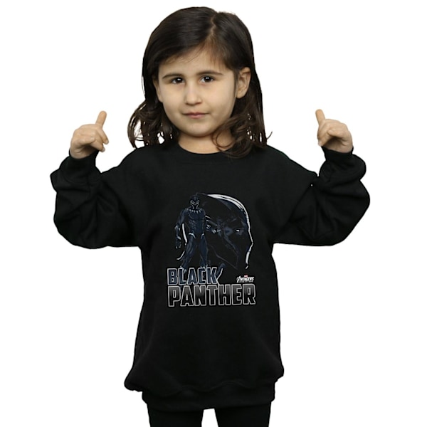 Marvel Girls Avengers Infinity War Black Panther Character Sweatshirt Black 12-13 Years